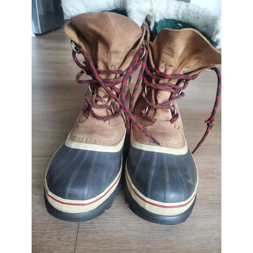 Sorel Caribou Waterproof Winter Boots Brown Leather, LL5395-242 Womens 11